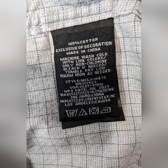 Civil Society Long Sleeve Button Up Shirt Men's Size L Gray - Picture 5 of 10